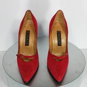 Casadei Women's Red Suede Pumps size 6.5 pre Owned Exellent condition